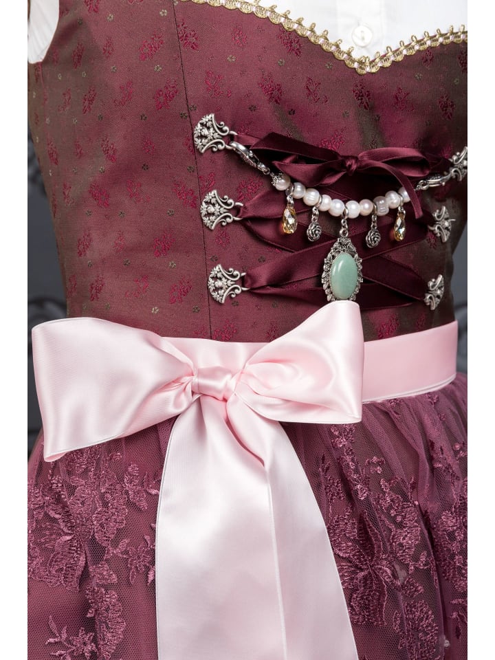 Edelnice Midi Dirndl 2-teilig Stella in bordeaux günstig kaufen