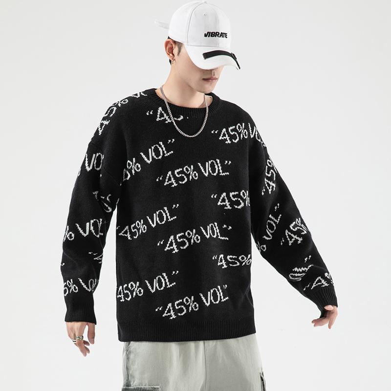 2020 Autumn Winter Men's Sweater Casual Graphic Printed Pullovers Letter Print Woman Korean Streetwear Woman ugly Sweaters