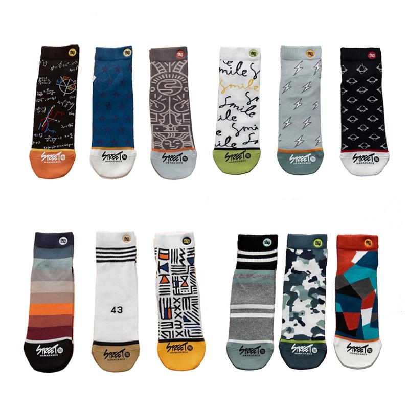 3Pairs/Pack Streetwear Unisex Men Socks 100 Cotton Colorful Happy Personality Socks Men Gift Size 36 44 Van Gogh Dropshipping