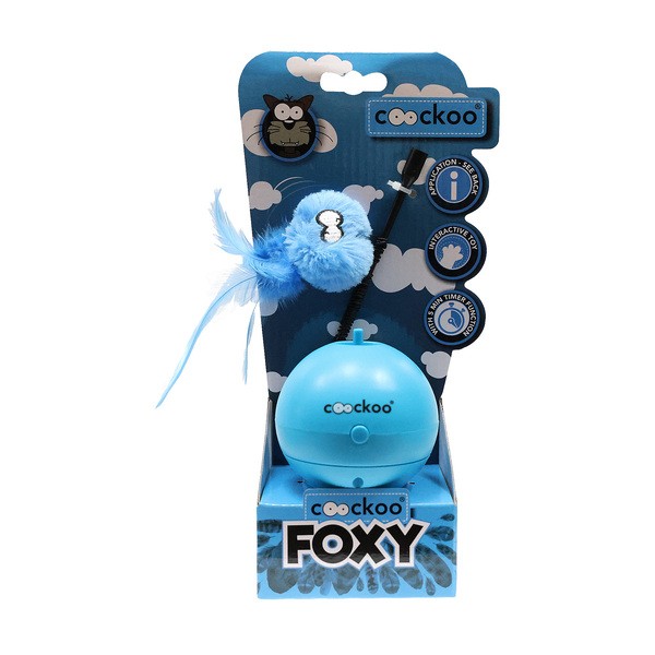 Coockoo Foxy Magic Ball, zabawka interaktywna dla kota, niebieski, 1 szt.