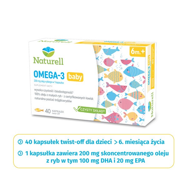Naturell Omega 3 baby, kapsułki twist-off, 40 szt.