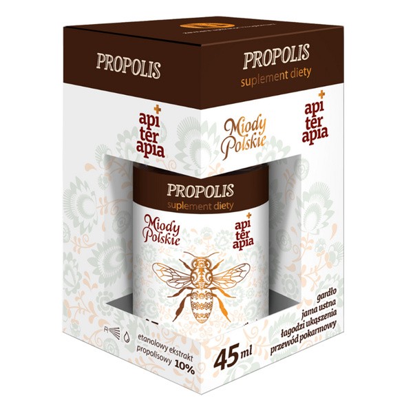 Propolis, etanolowy ekstrakt propolisu 10%, krople, 45 ml