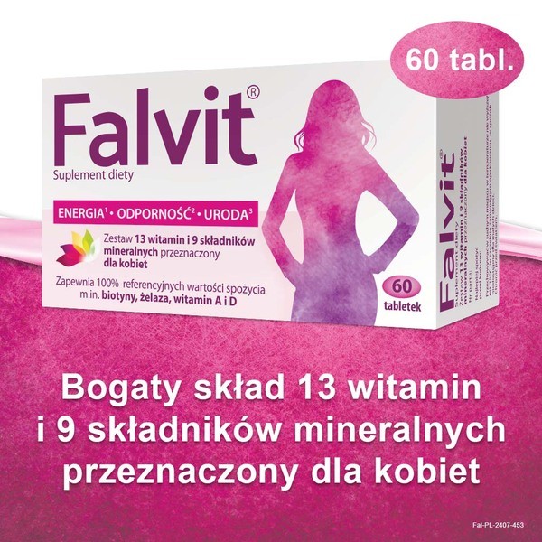 Falvit, tabletki drażowane, 60 szt.