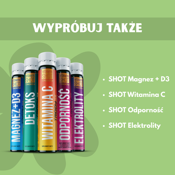 Triggy Vitamin Shot Detox, płyn w ampułce, smak zielone jabłko, 25 ml x 1 szt.