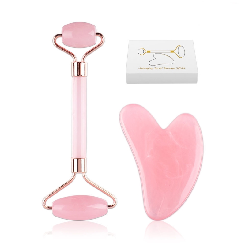 2 szt. Żywiczny masażer do twarzy, deska do masażu Gua Sha, deska do masażu twarzy, wałek do masażu twarzy, zestaw do masażu spa