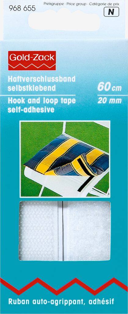 Selvklæbende velcro 20mm 60cm/pakke hvid