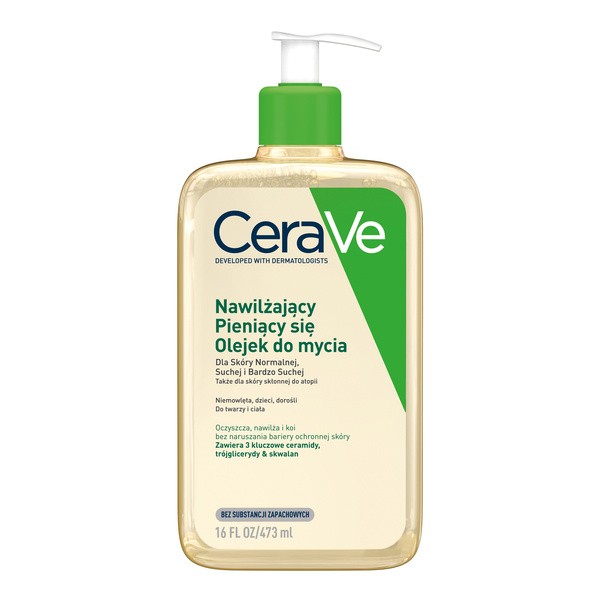 CeraVe, nawilżający pieniący się olejek do mycia, 473 ml