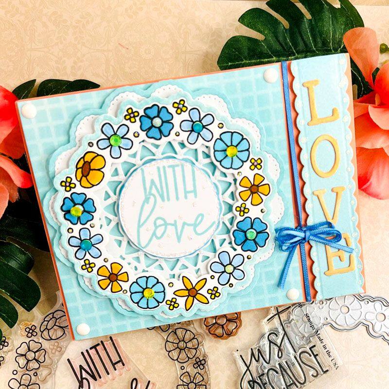 Flower Wreath Clear Stamp Set