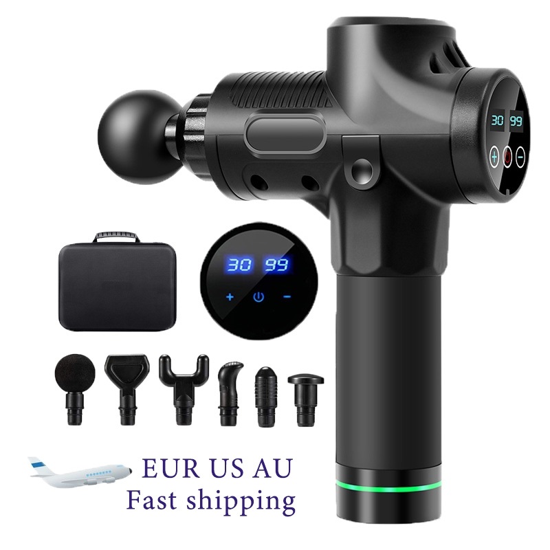 Pistolet do masażu Elektryczny masażer mięśni głębokich Ulgę w bólu Relaks ciała Ćwiczenia fitness Wyświetlacz z przenośną torbą