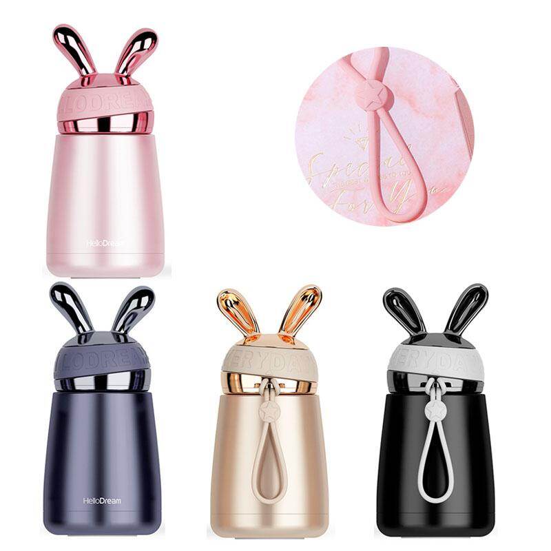 Vendita calda: mini borraccia termica da 300 ml galvanizzata, graziosa borraccia termica per il latte, in acciaio inox 304 a doppio strato, isolata, portatile con corda