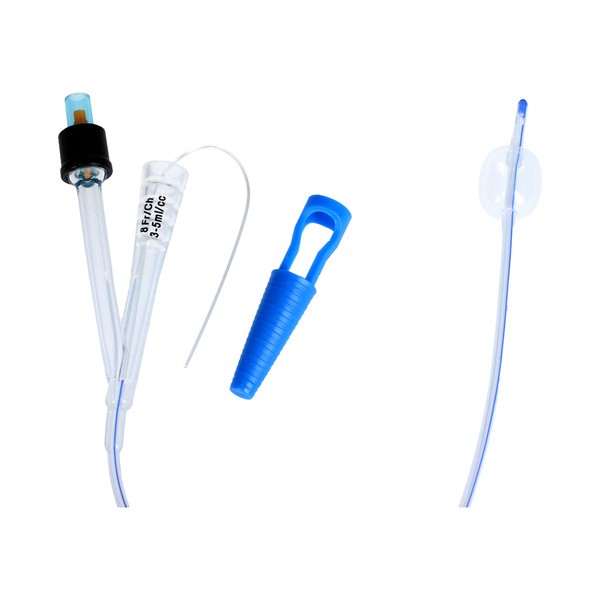 Zarys, urologiczny cewnik Foley'a, dwudrożny z plastikową zastawką i znacznikiem kontrastu RTG, CH 8/3-5 ml, 1 szt.