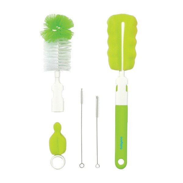 BabyOno,  zestaw szczotek do butelek i smoczków, zielony