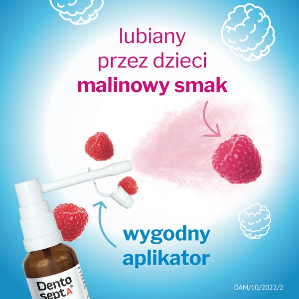 Dentosept A Mini, spray, ulga na afty, pleśniawki i bolesne ząbkowanie, 30 ml