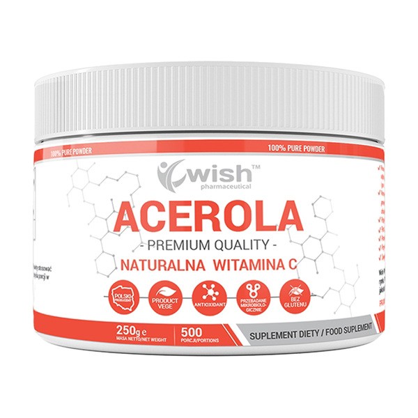 Wish Acerola Naturalna Witamina C, proszek, 250 g