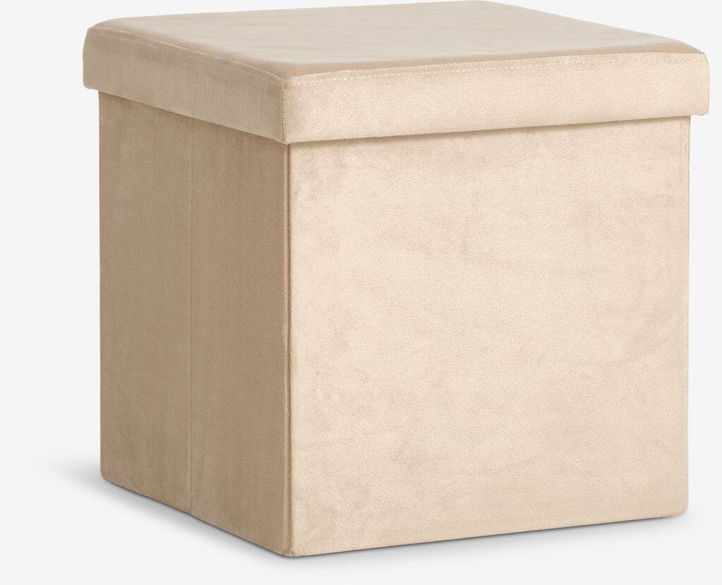 AUNING AUNING 38x38 puf med mørk sand fløjl