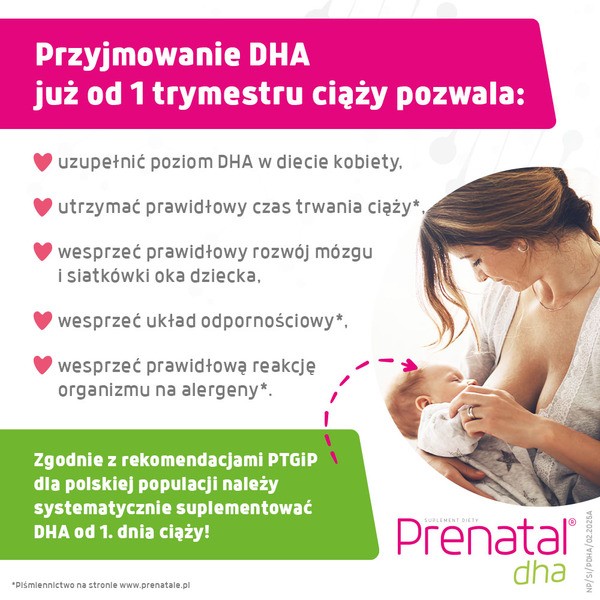 Prenatal DHA, w ciąży i podczas karmienia piersią (kwasy omega-3: DHA + EPA), kapsułki, 30 szt.