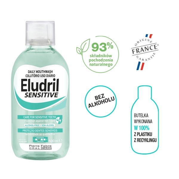 Eludril Sensitive, płyn do płukania jamy ustnej, 500 ml