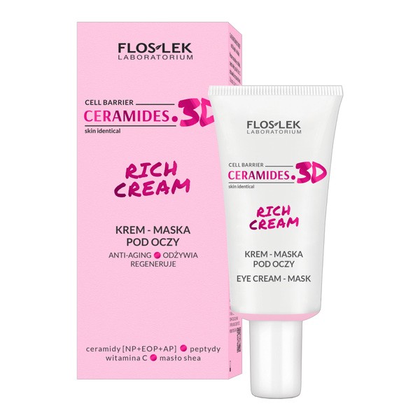 Flos-Lek Ceramides 3D Rich Cream, krem-maska pod oczy, 30 ml