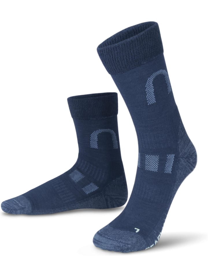 normani 2 Paar Merinowollsocken Wander- und Trekkingsocken Melton in Blau günstig kaufen
