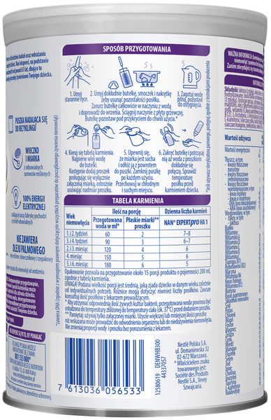 Nestle Nan Expertpro HA 1, mleko początkowe, dla niemowląt od urodzenia, 400 g