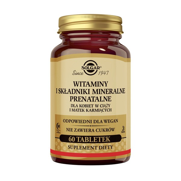 Solgar Witaminy i Minerały Prenatalne, tabletki, 60 szt.