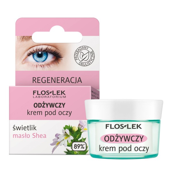 Flos-Lek Laboratorium, odżywczy krem pod oczy świetlik i masło Shea, Regeneracja, 15ml