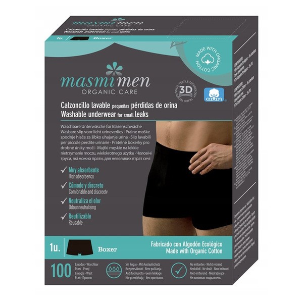Masmi Men Organic Care, Bokserki męskie na nietrzymanie moczu, rozmiar S, 1 szt.