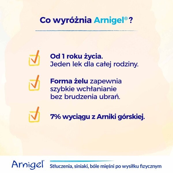 Arnigel żel na stłuczenia, siniaki i ból mięśni, 45 g