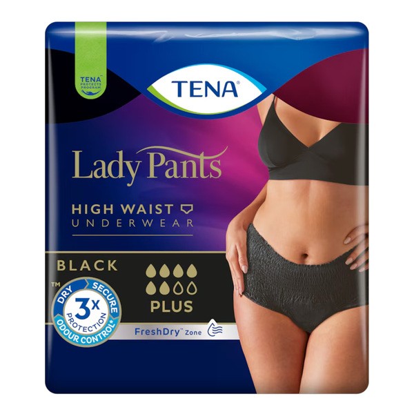 Tena Lady Pants Plus, majtki chłonne, Black, rozmiar M, 30 szt.