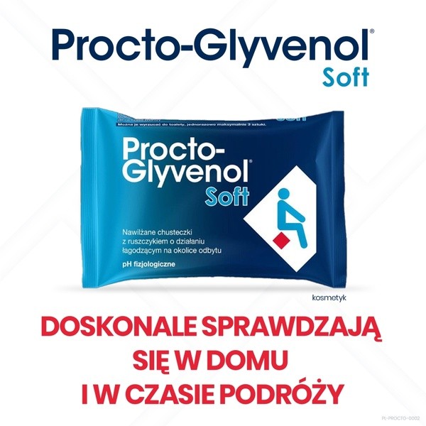 Procto-Glyvenol Soft, nawilżane chusteczki dla osób z hemoroidami, 30 szt.