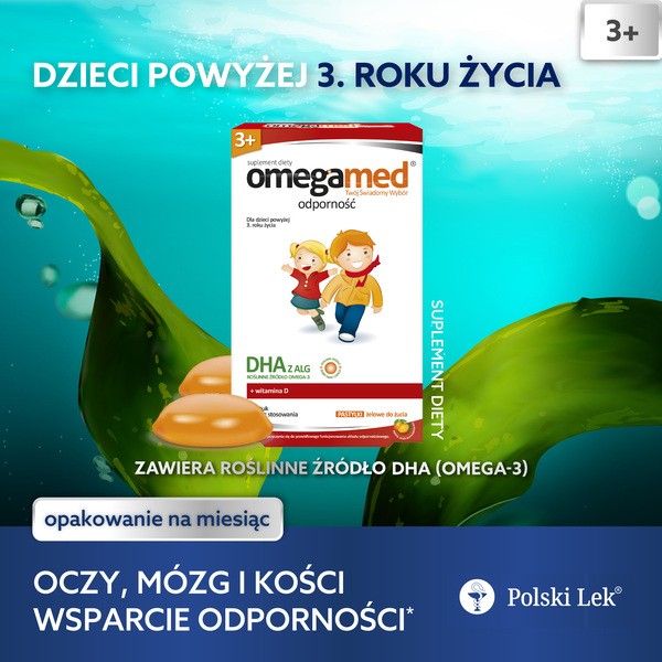 Omegamed Odporność 3+, pastylki żelowe do żucia, 30 szt.