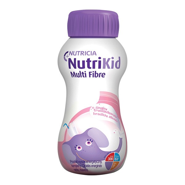 NutriKid Multi Fibre, smak truskawkowy, płyn, 200 ml