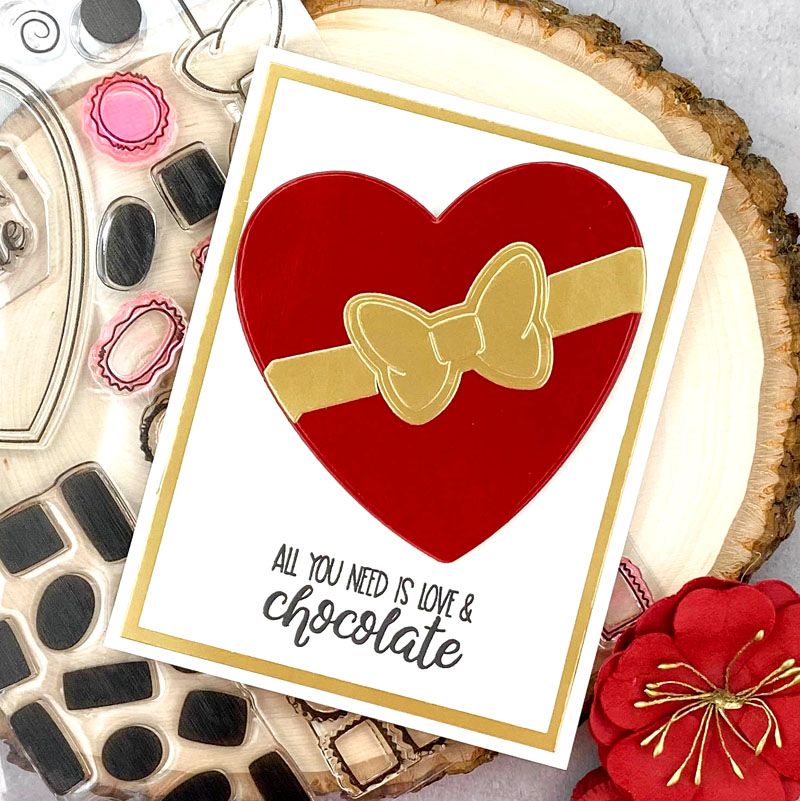 heartchocolates2stamp Clear Stamp  DOUBLE SET