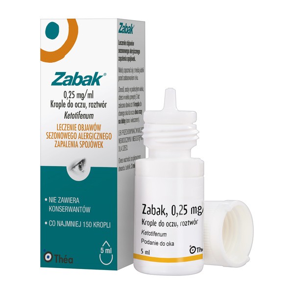 Zabak, (0,25 mg/ml), krople do oczu, 5 ml