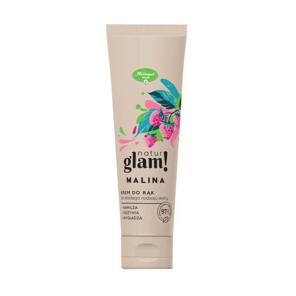 Natur Glam!, krem do rąk, Malina, 100 ml