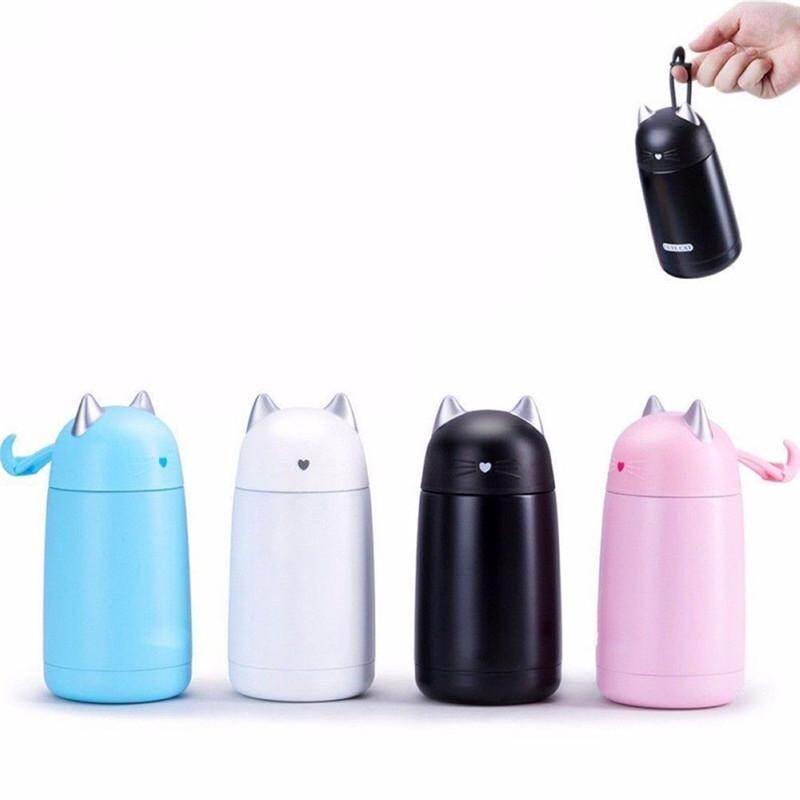 2020 Kreativ tegneseriekat termokrus Skridsikker slidstærk mini vandflaske 304 rustfrit stål vakuum kaffekrus