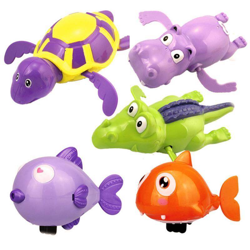 Giocattoli da bagno: Tartaruga e Delfino a carica manuale – Accessori per piscina e spiaggia – Colore casuale