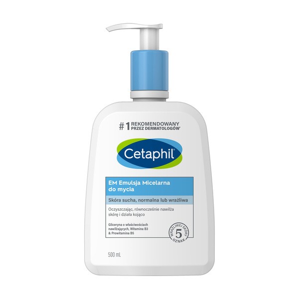 Zestaw Cetaphil, emulsja micelarna do mycia, 500 ml + balsam nawilżający do twarzy i ciała, 500 ml