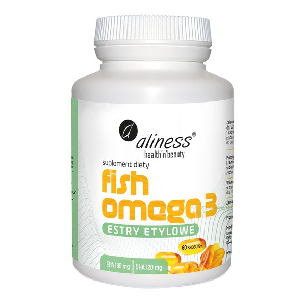 Aliness Fish Omega 3 Estry Etylowe 180/120 mg, kapsułki miękkie, 60 szt.