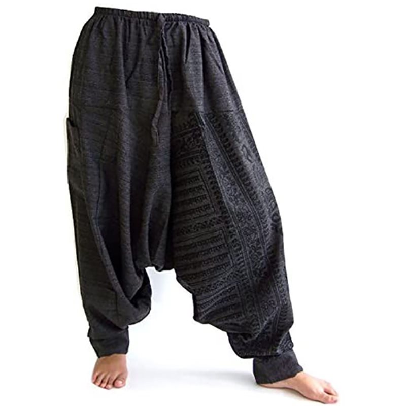 Byxor för män och kvinnor, Baggy Pants, Aladdin Pants, Byxor, One Size, Grå : Sport och Friluftsliv