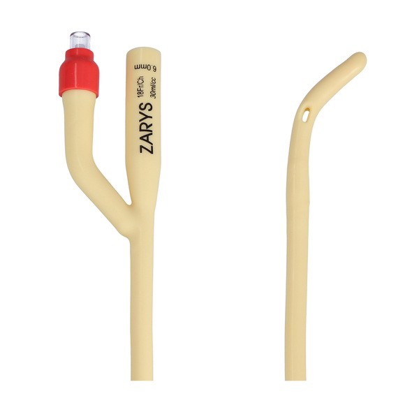 Zarys, urologiczny cewnik Foley'a, dwudrożny z plastikową zastawką, CH 18/30 ml, 1 szt.