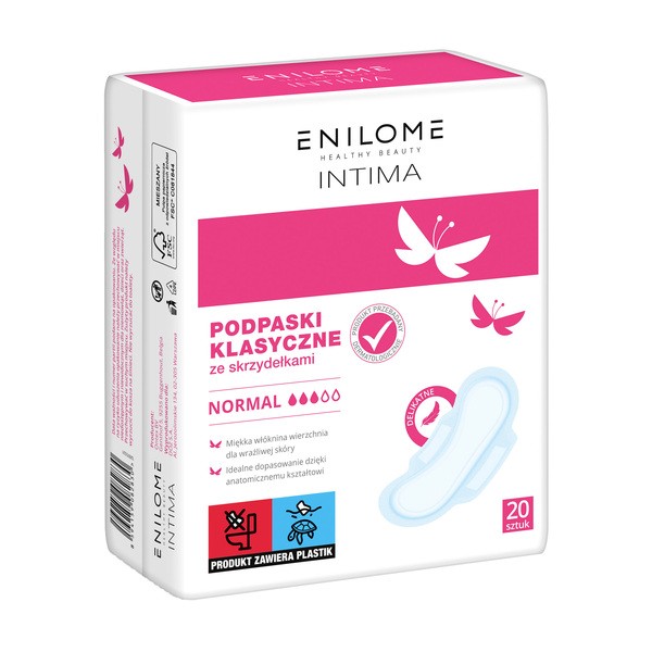 Enilome Healthy Beauty Intima, podpaski klasyczne ze skrzydełkami, normal, 20 szt.