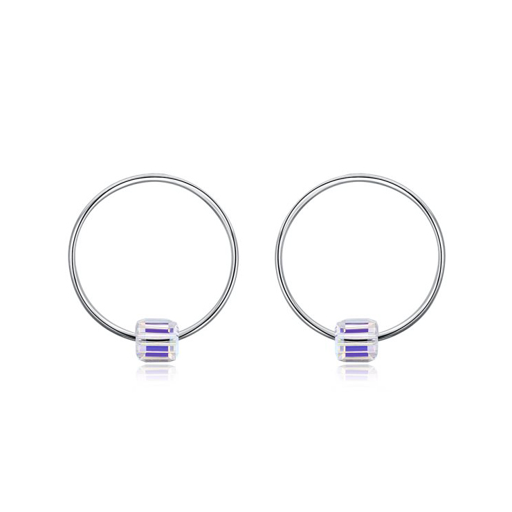 ZEMIOR 925 srebro Big Hoop stadniny kolczyki kobiety jasne geometryczne krysztaowe kolczyki austriackie panie Birthday Party biuteria