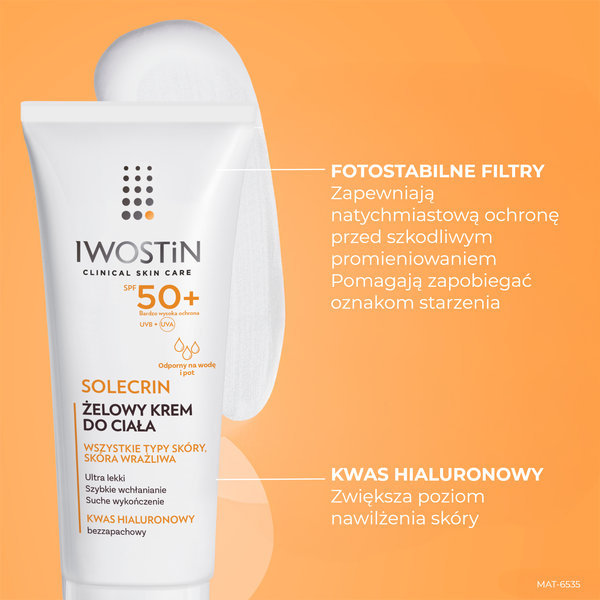Iwostin Solecrin, żelowy krem do ciała SPF50+, 200 ml