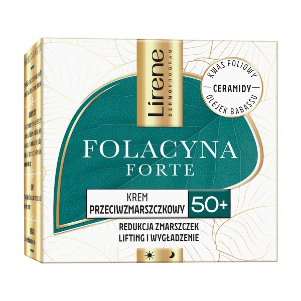Lirene Dermoprogram Folacyna Forte, krem przeciwzmarszczkowy na dzień/noc, 50+, 50 ml