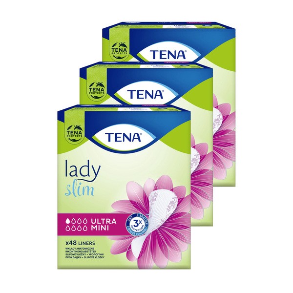 Zestaw 3 x TENA Lady Slim Ultra Mini, wkładki, 48 szt.