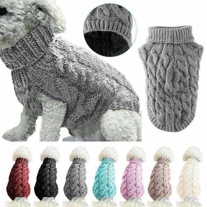 pull d'hiver classique à col roulé en maille pour chien et chaton, vêtement d'hiver pour chiot et chat, veste tricotée, costume neuf