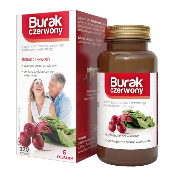 Burak czerwony, tabletki, 120 szt. (Colfarm)
