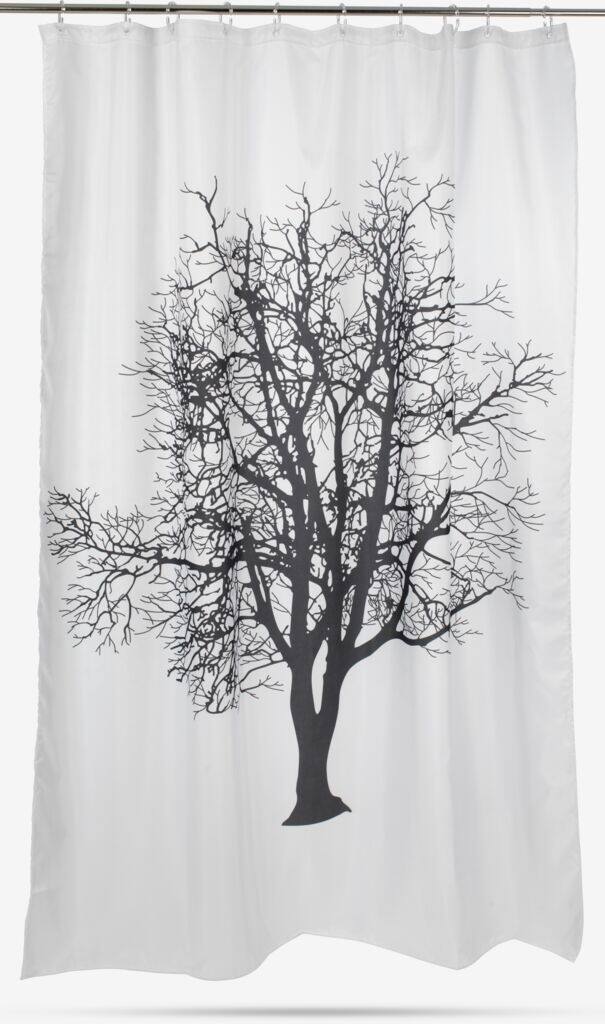 MARIEBY guld badeforhæng MARIEBY 180x200 cm sort/hvid KRONBORG