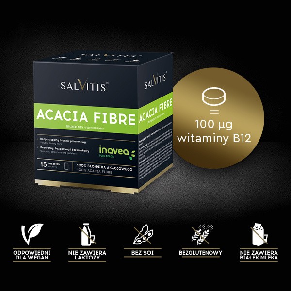 Salvitis Acacia Fibre (Błonnik akacjowy), saszetki z proszkiem, 15 szt.